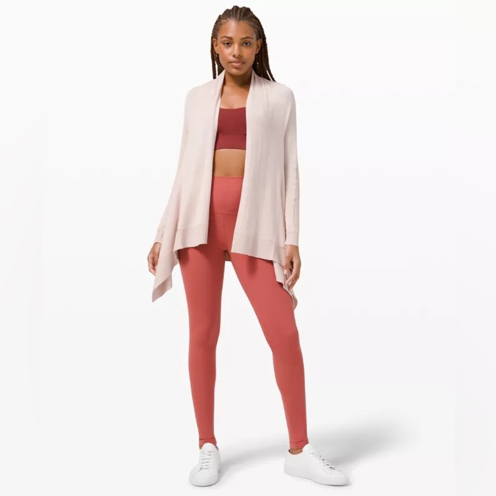 Lululemon Pink Caslu Waterfall Cardigan Size Medium/Large Viscose Cashmere Blend